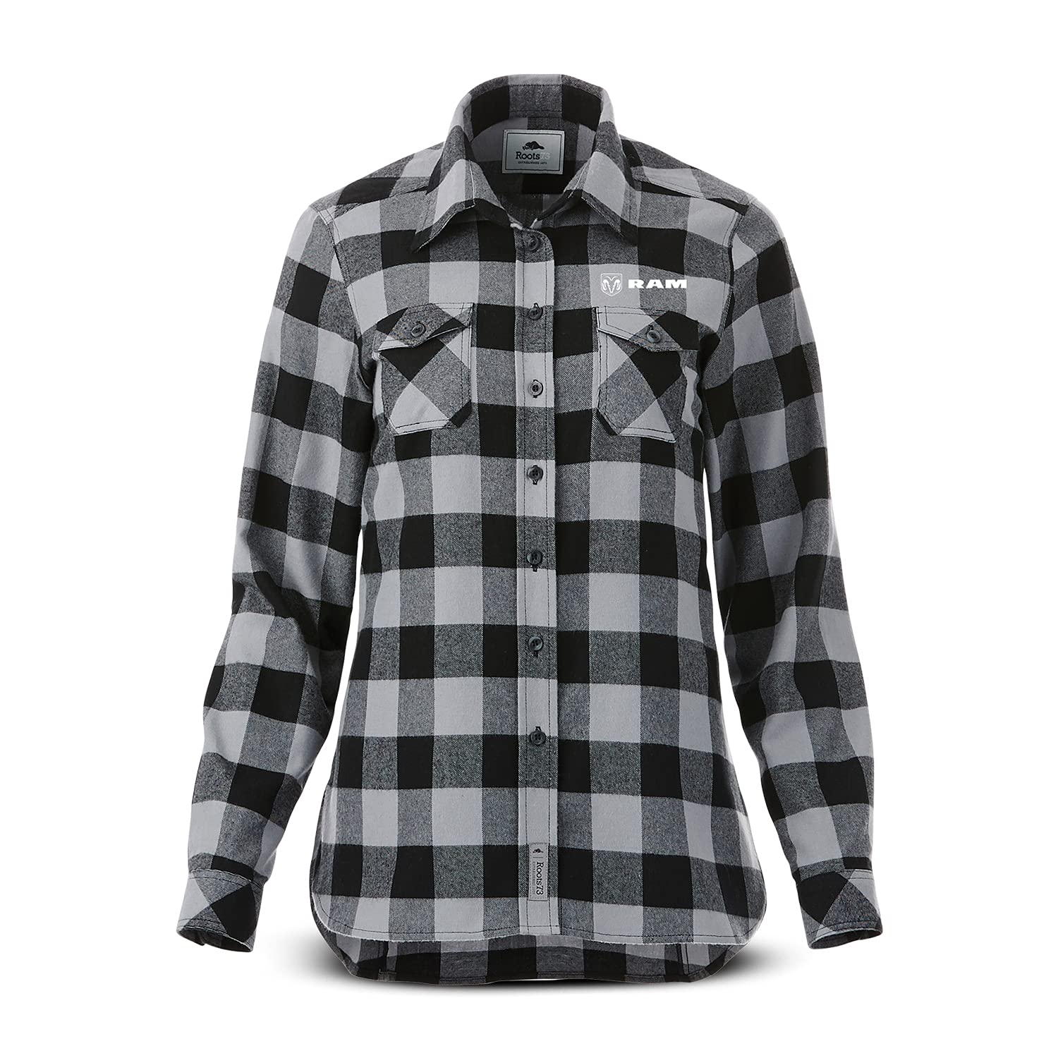 RAM Trucks Women’s Long Sleeve Flannel Shirt - Soft Plaid Button-Up for Outdoor Adventures & Casual Wear