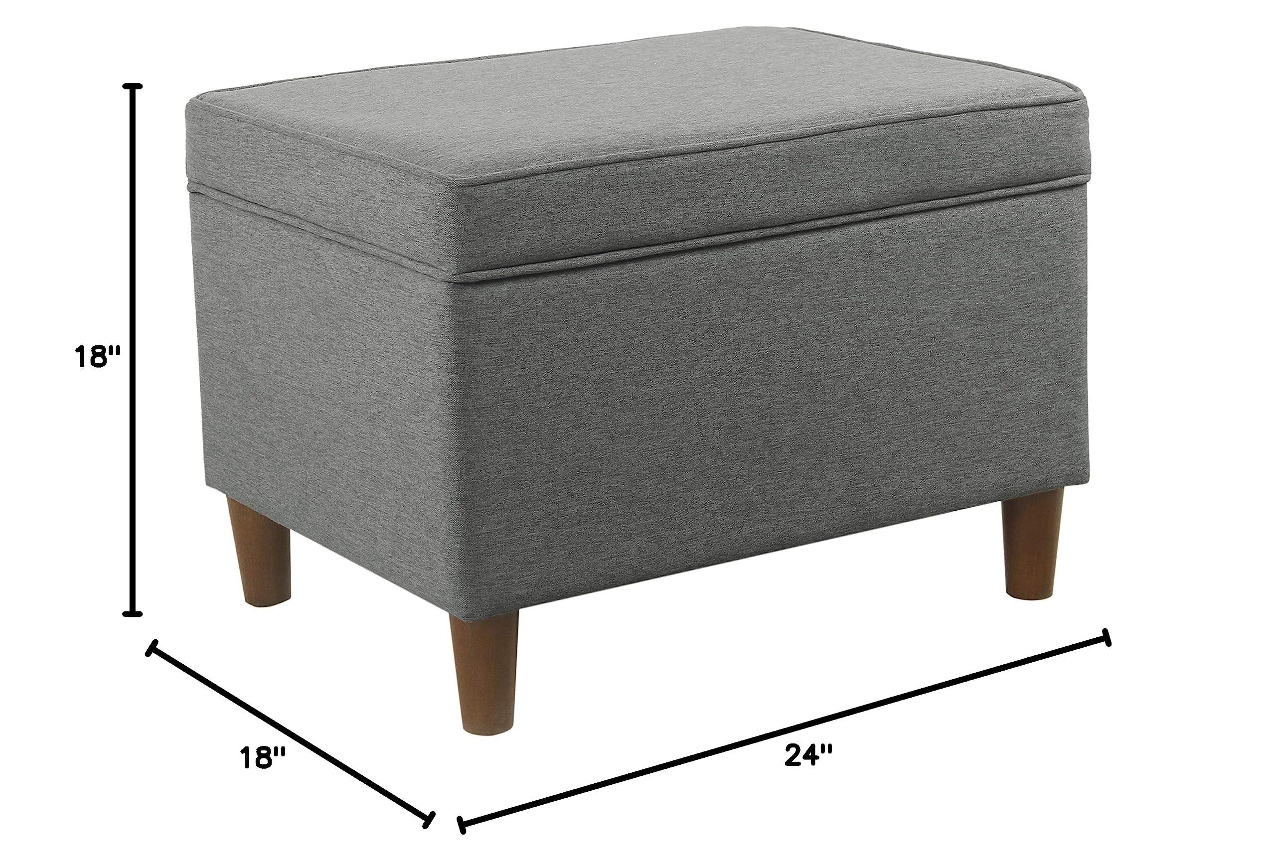 Modern Storage Ottoman - Dinah Collection for Living Room & Bedroom | Home Decor (Grey)