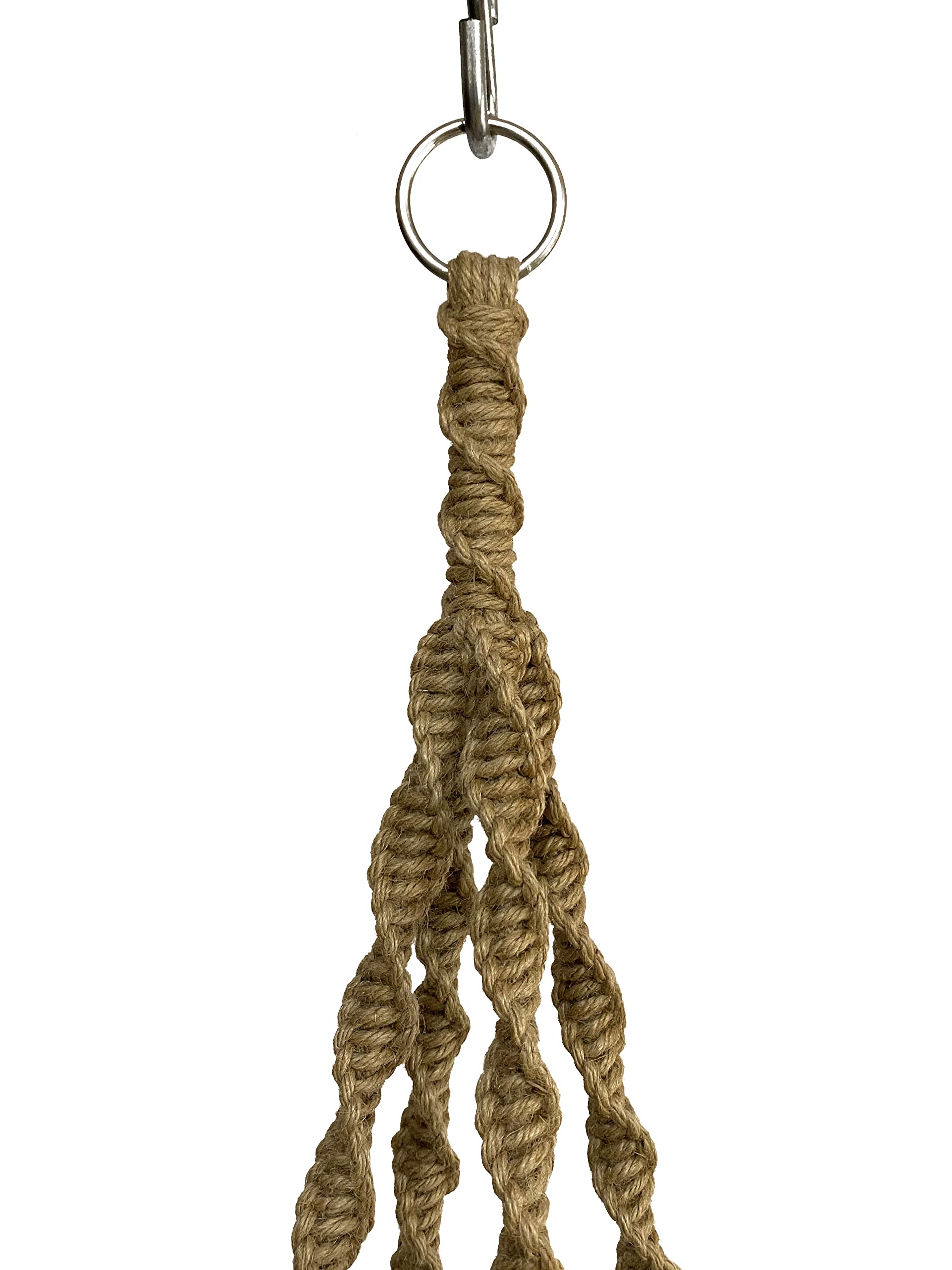 Natural Hemp Rope Macrame Plant Hangers - 48 Inch Handmade Hanging Planter Holders for 10-12 Inch Pots - Light Brown Boho Home Decor for Indoor Plants, Balcony, Living Room & Bedroom Decor