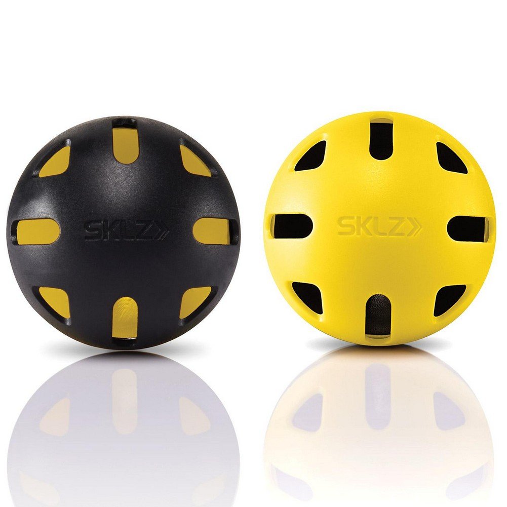 SKLZ Premium Impact Limited-Flight Training Baseballs - Enhance Swing Power for Baseball & Softball Practice | Indoor/Outdoor Use | Yellow & Black Design | Perfect for Batting Drills & Backyard Training