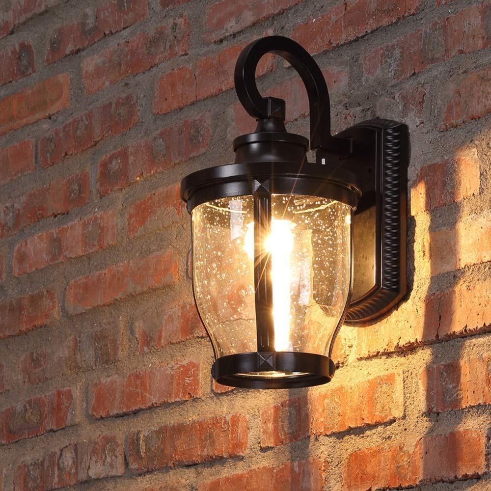 Simple Modern Outdoor Wall Light - Black Cast Aluminum Wall Sconce with Transparent Glass, Rust-Resistant for Courtyard, Villa, Park & Plaza Lighting | Perfect for Patio, Garden & Entryway Decor