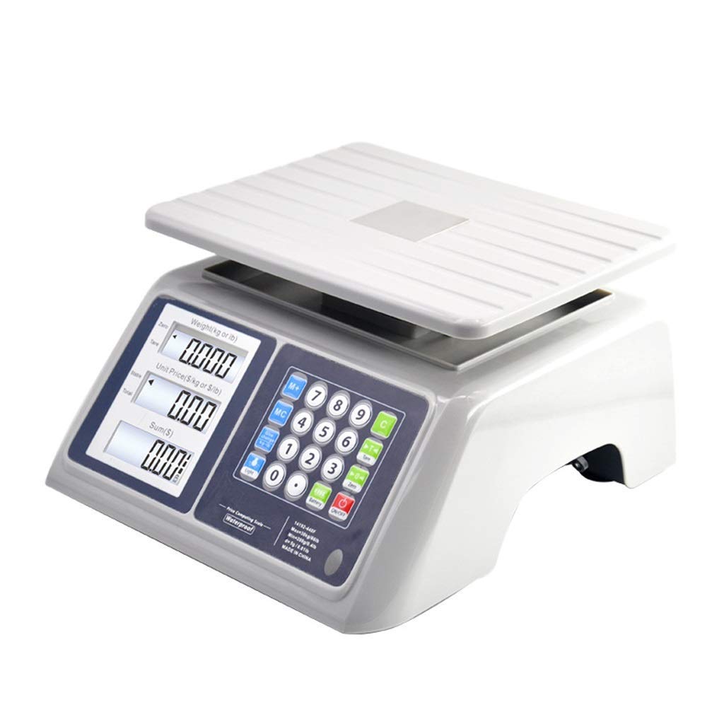 30KG/10g High Precision Electronic Pricing Scale - Waterproof Commercial Digital Scale for Fruits, Vegetables, Farmer's Market & Retail - Perfect for Grocery Stores, Supermarkets, and Food Production