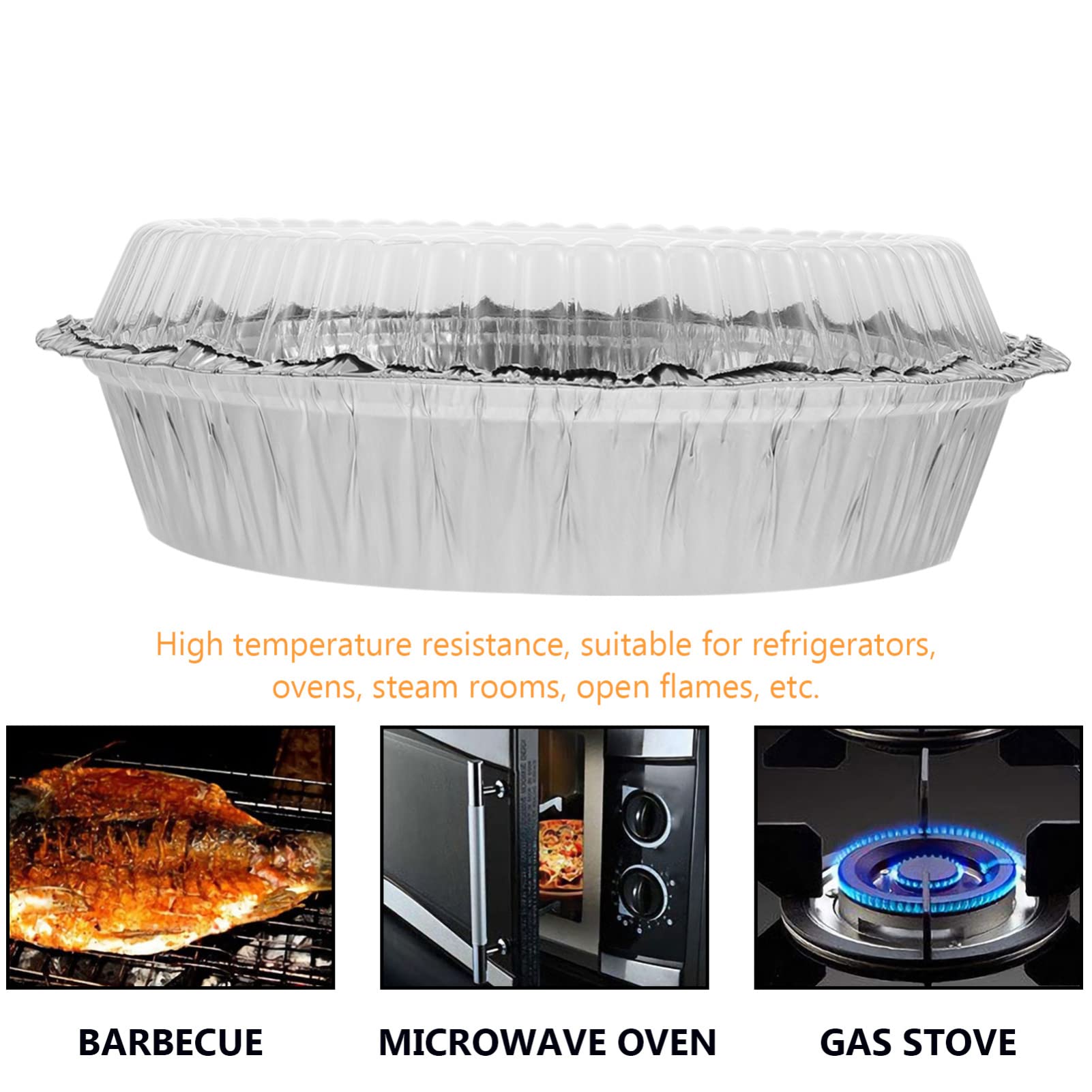 50-Pack Stackable Disposable Aluminum Foil Pans - Large Capacity Baking Trays for BBQ, Roasting, Storage & Pie Making - Perfect for Parties, Catering & Meal Prep