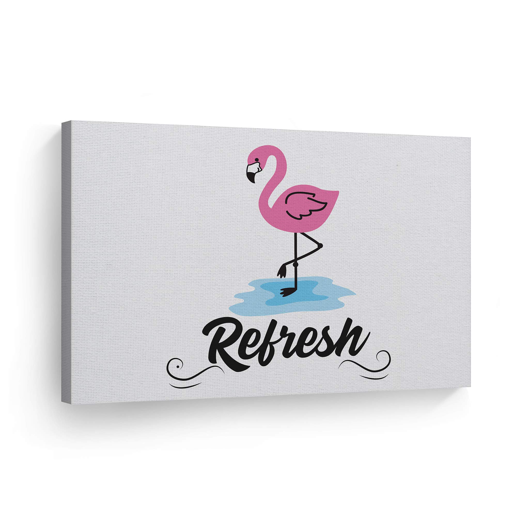 Flamingo Bathroom Wall Art - 8x12 Canvas Print with Inspirational Quote, Ready to Hang Home Decor for Kids & Bathroom | Made in USA | Perfect for Beach House, Nursery, or Spa-Themed Bathroom