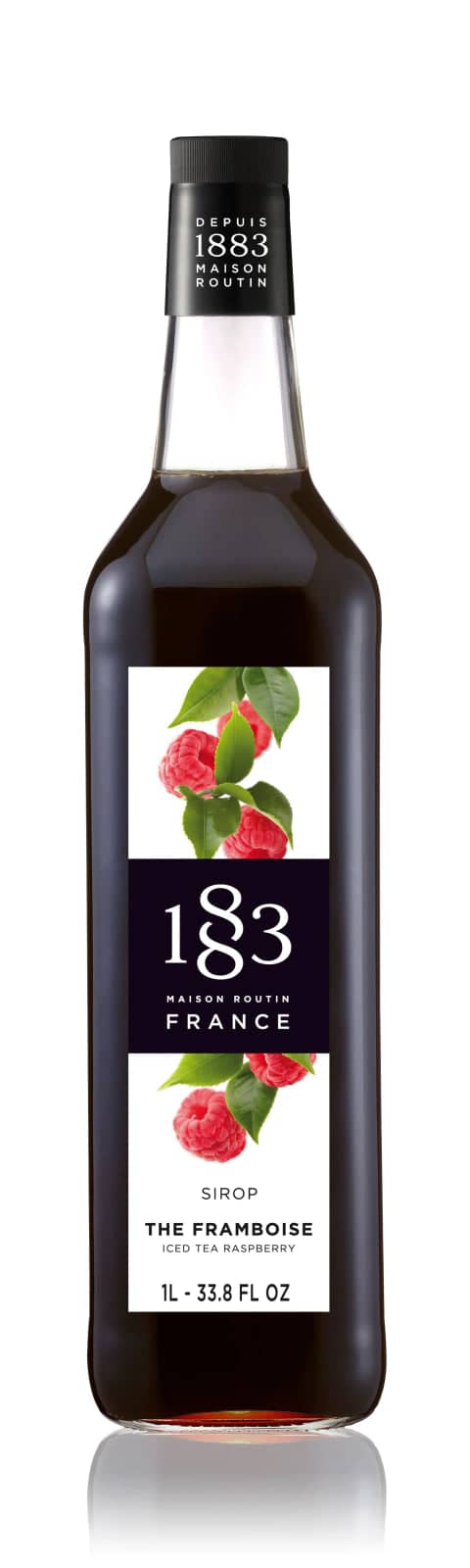 1883 Raspberry Syrup - 1L Glass Bottle for Cocktails, Desserts & Beverage Flavoring - Premium Fruit Syrup for Home Bars, Coffee Shops & Baking