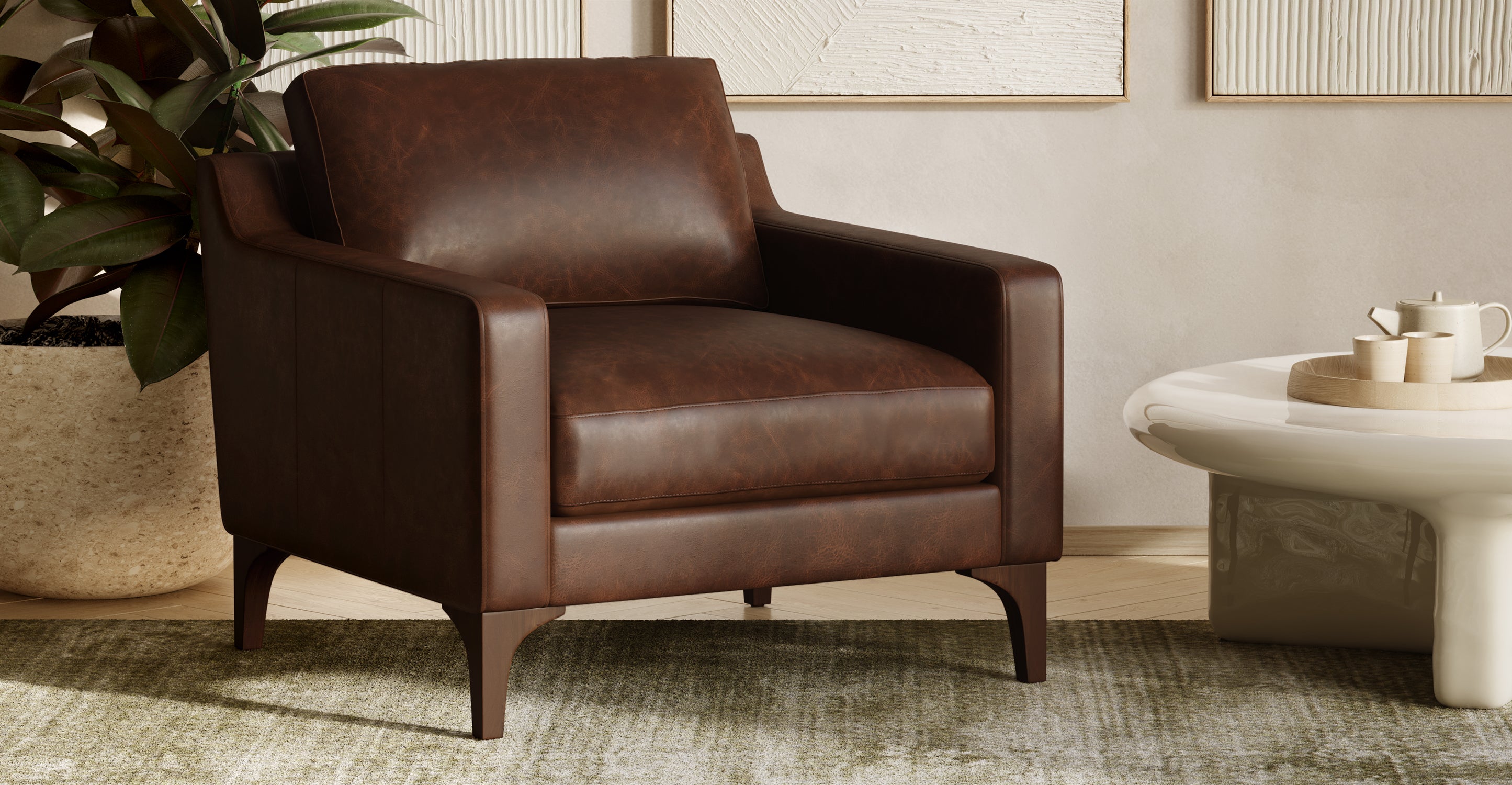 Sorrento Lounge Chair - Modern Comfortable Accent Chair for Living Room, Bedroom, or Office - Perfect for Relaxing, Reading, and Lounging