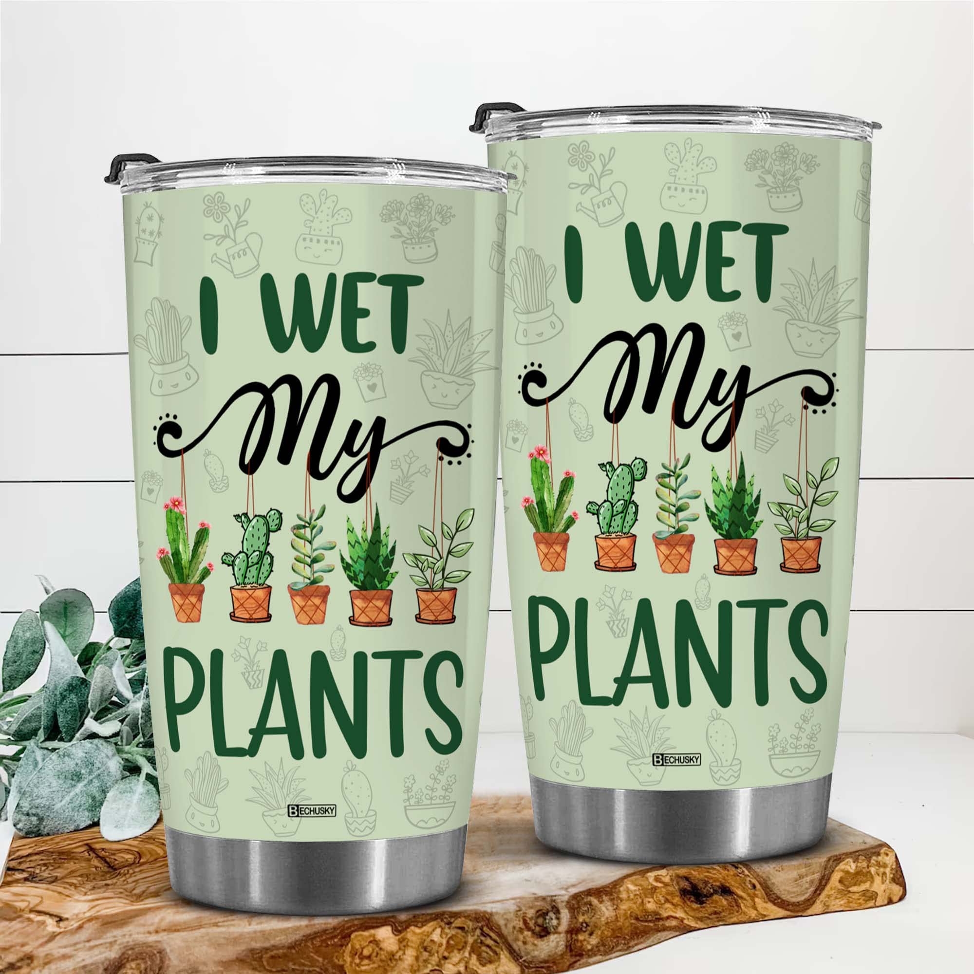 BECHUSKY 20OZ Plant Lover Tumbler - Insulated Coffee Cup for Women, Perfect Plant Mom Gift for Mother's Day, Gardening Enthusiasts & Plant Lovers (Great for Home, Office & Outdoor Use)