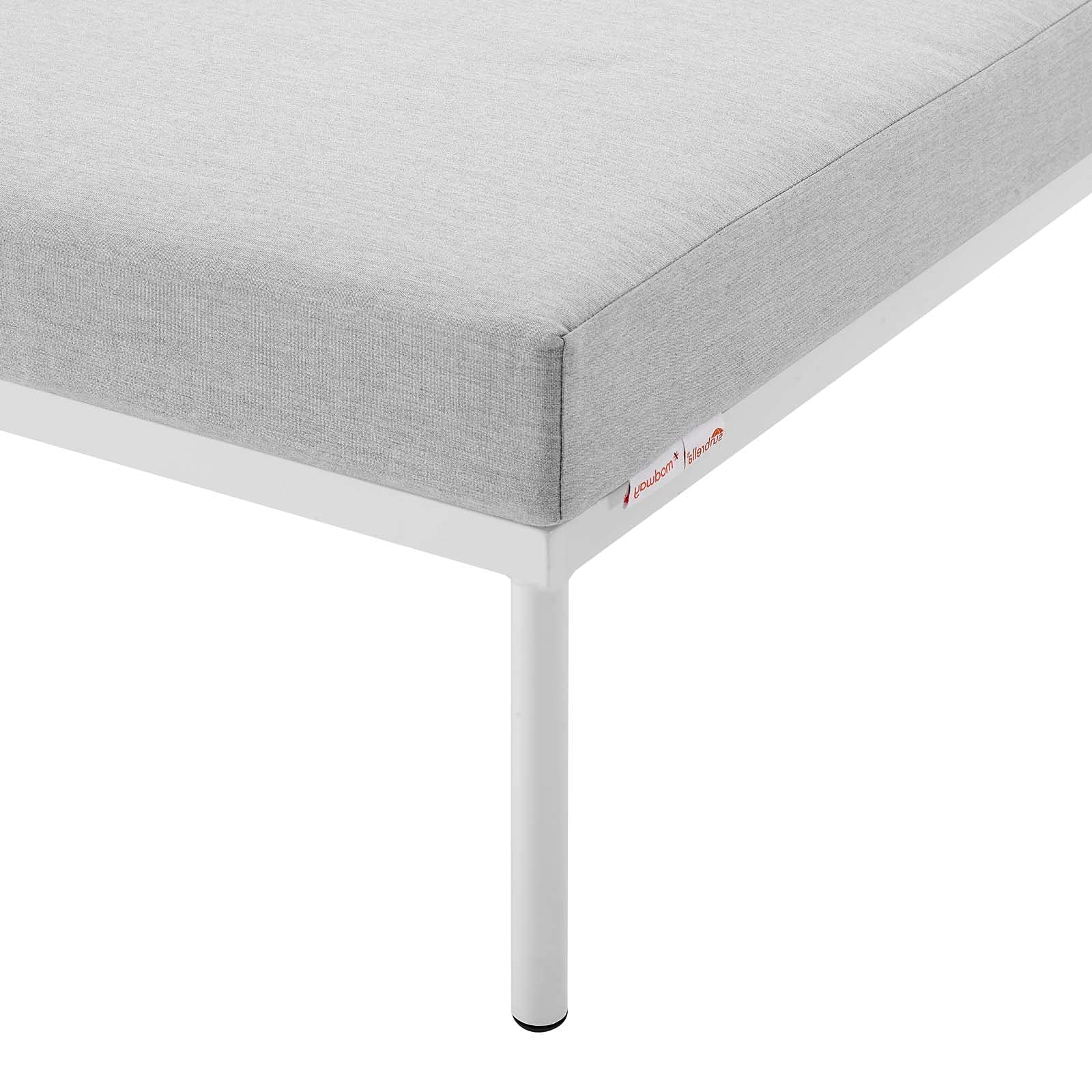 Modern Aluminum Sofa Middle Chair - Grey Metal Outdoor Patio Furniture for Balcony, Cafe & Bistro - Perfect for Lounging, Dining & Relaxing