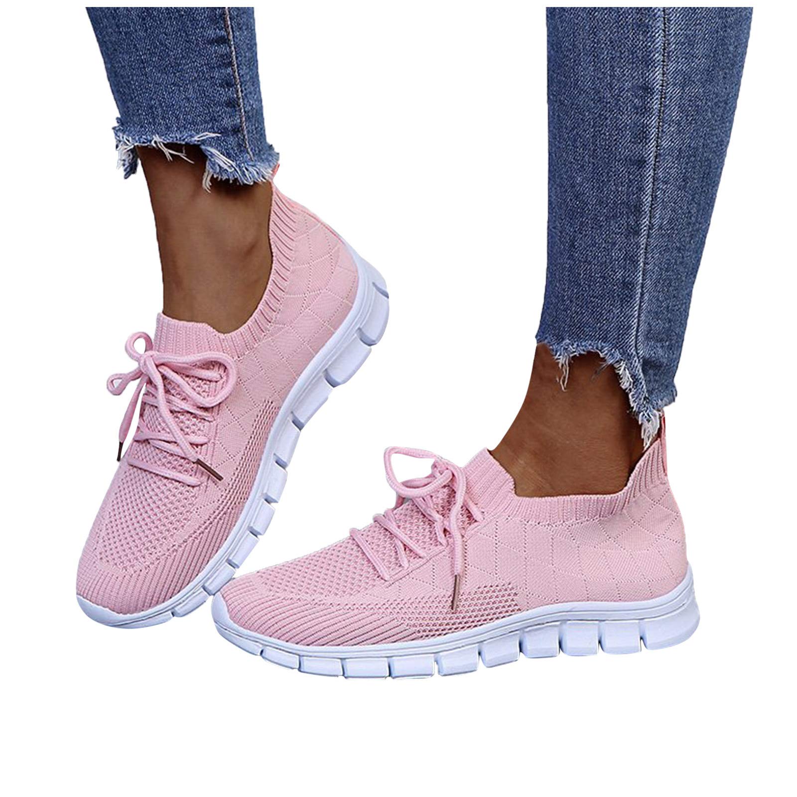 **AODONG Women's Lightweight Mesh Walking Shoes - Slip On Comfortable Athletic Sneakers for Running, Walking & Travel**
