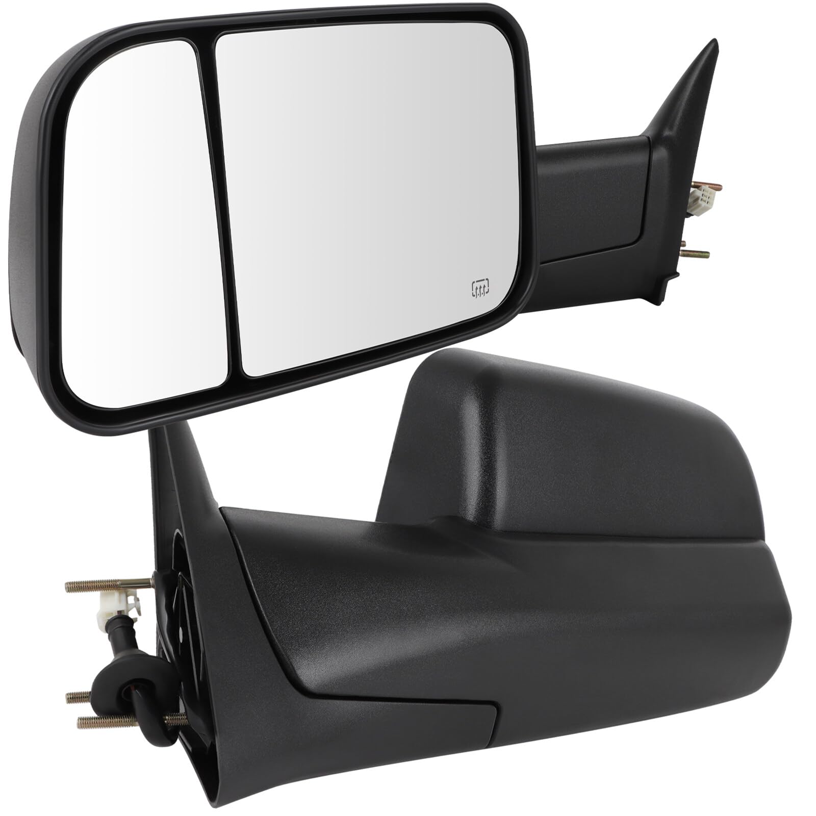 ECCPP Power Heated Towing Mirrors for 1998-2002 Dodge Ram 1500/2500/3500 Trucks - Black Textured - Perfect for Off-Roading & Heavy-Duty Towing
