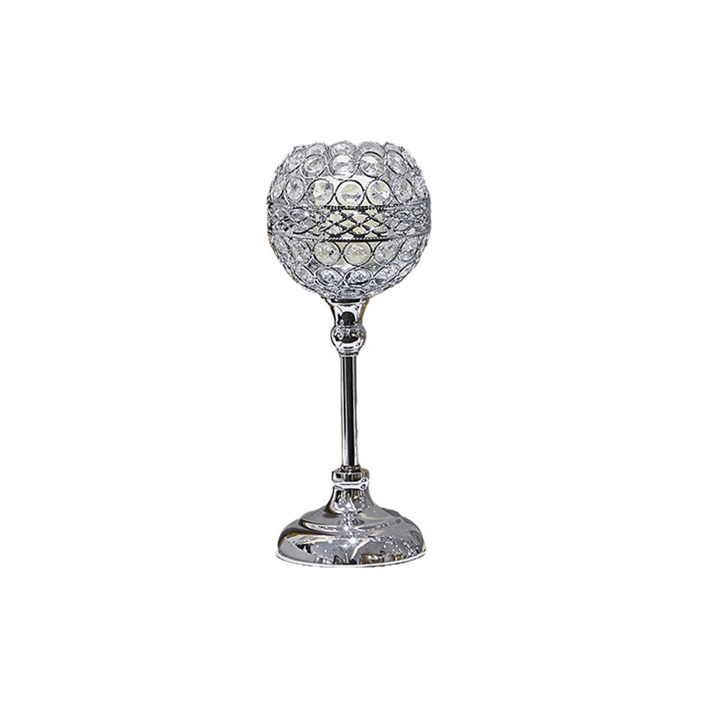 Crystal Candle Holder - Elegant Spherical Glass Candle Stand for Romantic Dinners, Wedding Centerpieces & Home Decor (Size A) | Perfect for Tablescapes, Holiday Decorations and Special Occasions