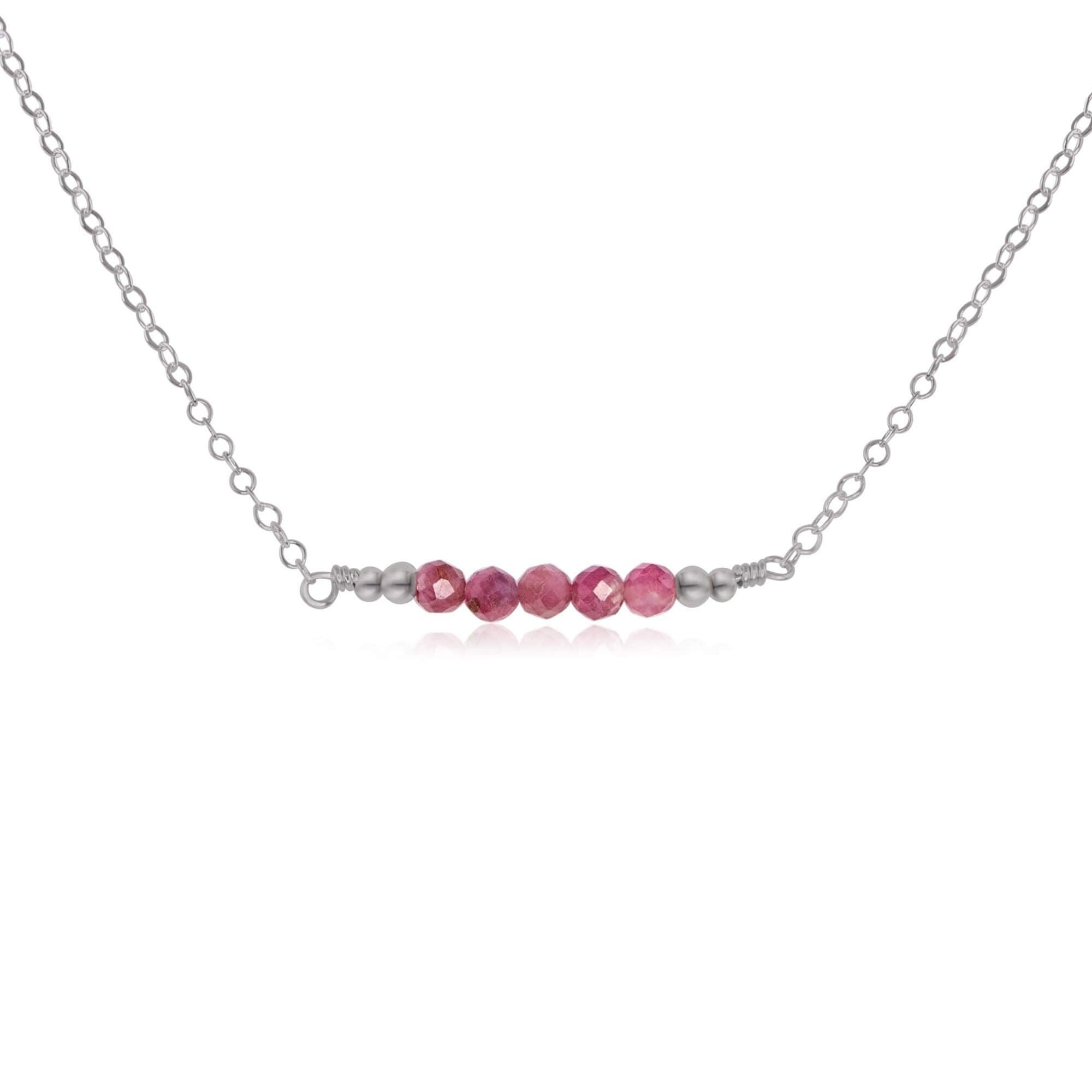 Sparkling Pink Tourmaline Faceted Bead Bar Necklace - Elegant Handmade Jewelry for Women | Perfect for Weddings, Parties & Special Occasions