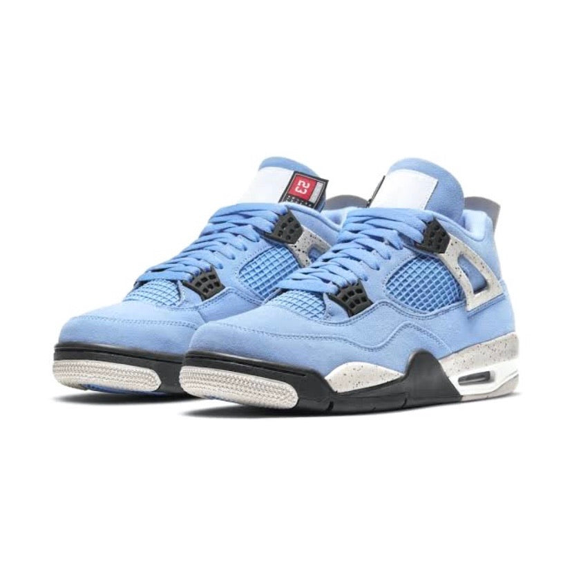 Air Jordan 4 Retro UNC University Blue Black White Basketball Shoes - Men's Sneakers for Casual Wear & Street Fashion