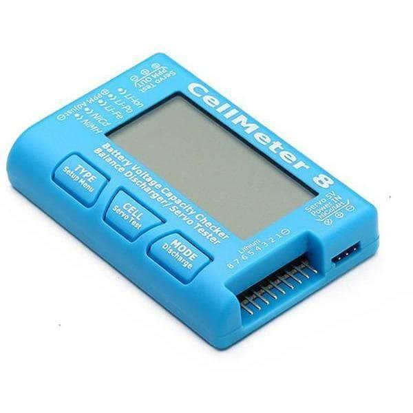 CellMeter 8 V2 2-8S Lipo Battery Voltage Tester and Checker - Perfect for RC Drones, Cars, and Airplanes Battery Maintenance