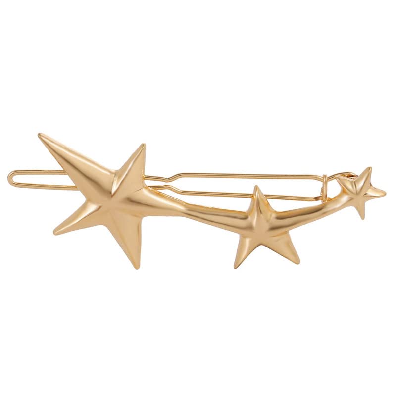 FAMEZA 6PCS Gold Silver Minimalist Hair Clips Set - Dainty Feather Hollow Geometric Hairpins, Moon Triangle Circle Bow Infinity Clips, Crown Star Cat Hair Barrettes for Women & Girls with Thick Hair | Perfect for Weddings, Parties & Everyday Styling