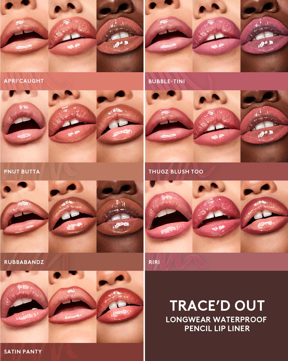 Trace'd Out Longwear Waterproof Pencil Lip Liner - Bubble Tini | Smudge-Proof Matte Lipstick Enhancer for All-Day Wear | Perfect for Parties, Weddings & Everyday Makeup Looks