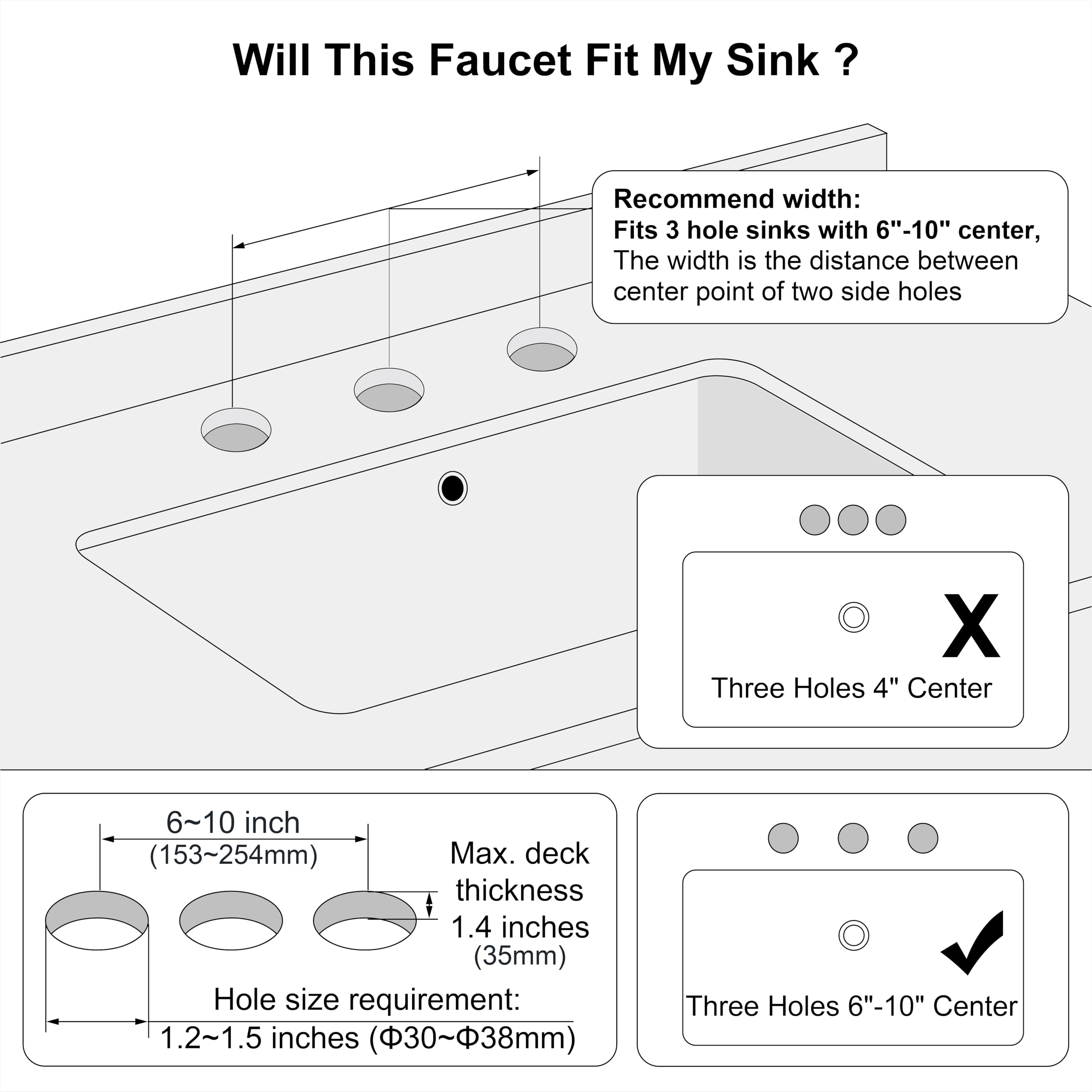 Brushed Gold 8 Inch Widespread Bathroom Faucet - Two Handle High Arc Lavatory Sink Faucet with Pop Up Drain, 3 Hole Installation (Model F-8805-BG) - Perfect for Modern Bathroom Vanities and Powder Rooms