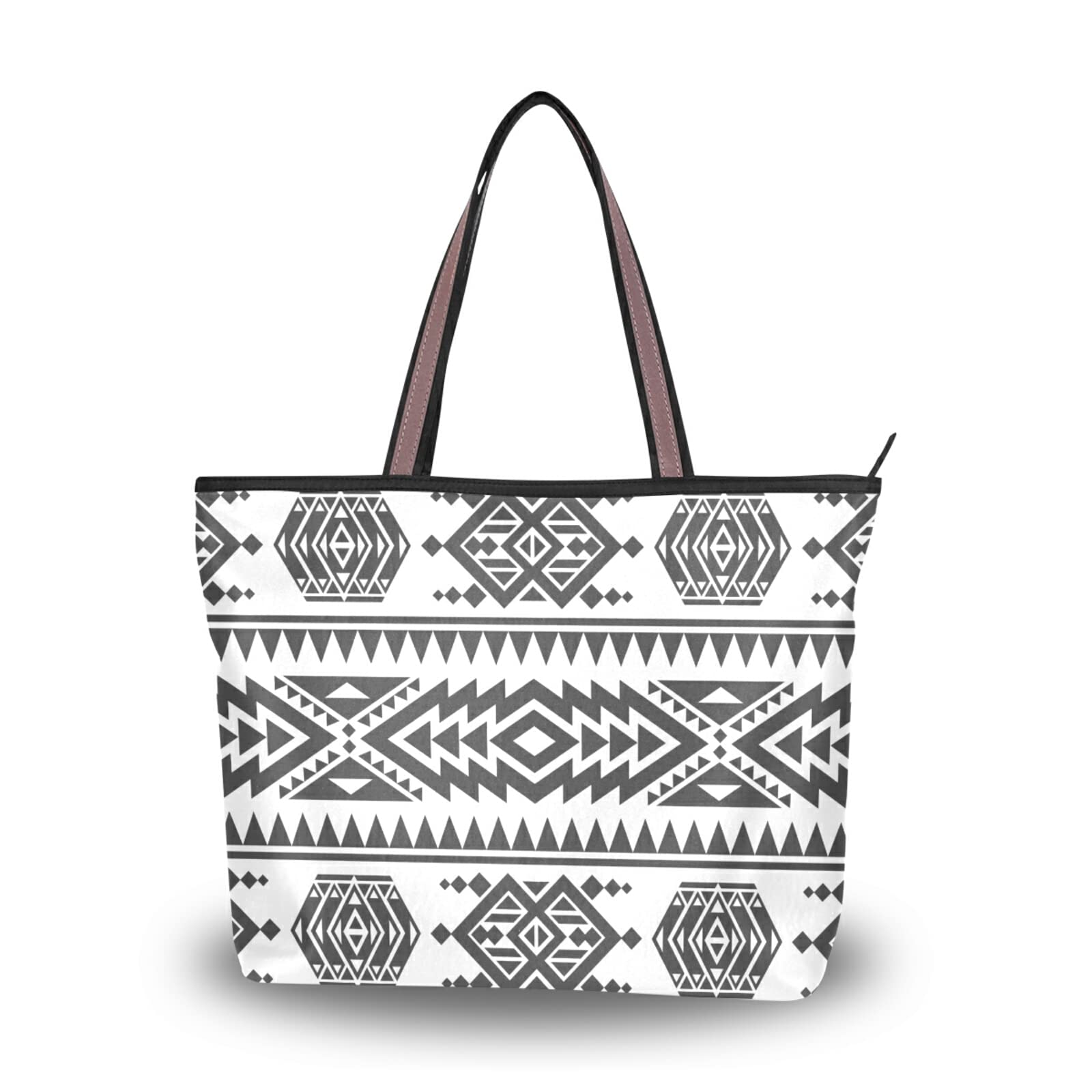 Stylish Indian Pattern Tote Bag for Women - Reusable Cotton Shoulder Bag & Beach Handbag for Travel, Shopping, Work & Daily Use