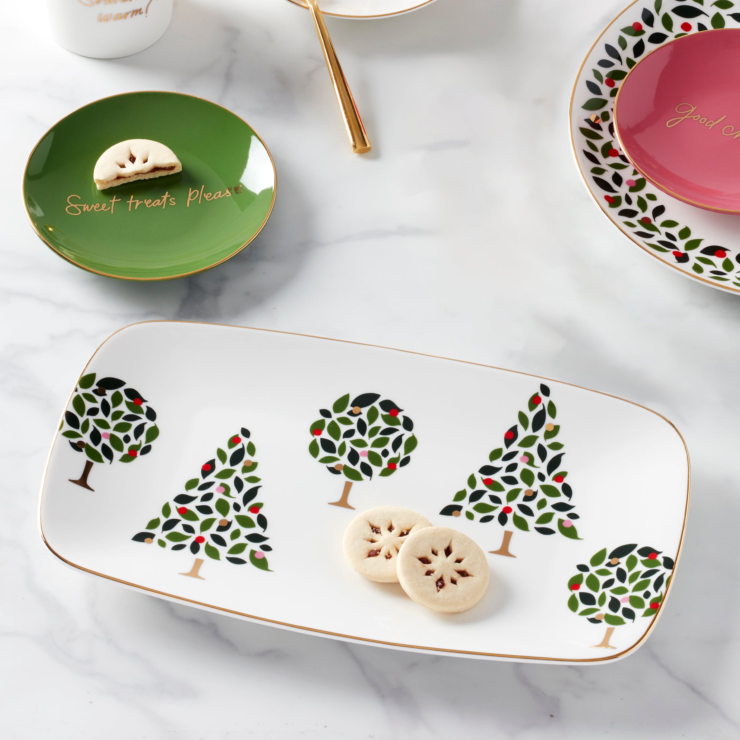 Evergreen Hors d'Oeuvres Serving Tray - Elegant Appetizer Platter for Parties, Weddings & Entertaining - Perfect for Cheese, Fruits & Finger Foods
