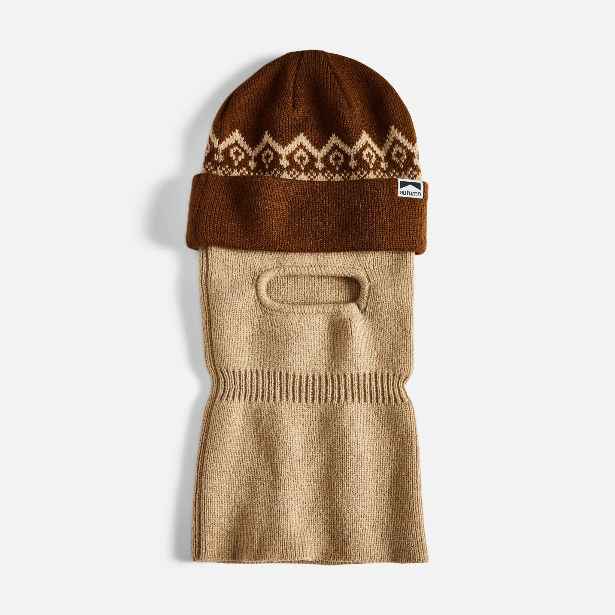 Autumn 2025 Knitted Mask Beanie Hat - Warm Khaki Brown Winter Skull Cap for Men & Women | Perfect for Cold Weather, Outdoor Activities & Fashion