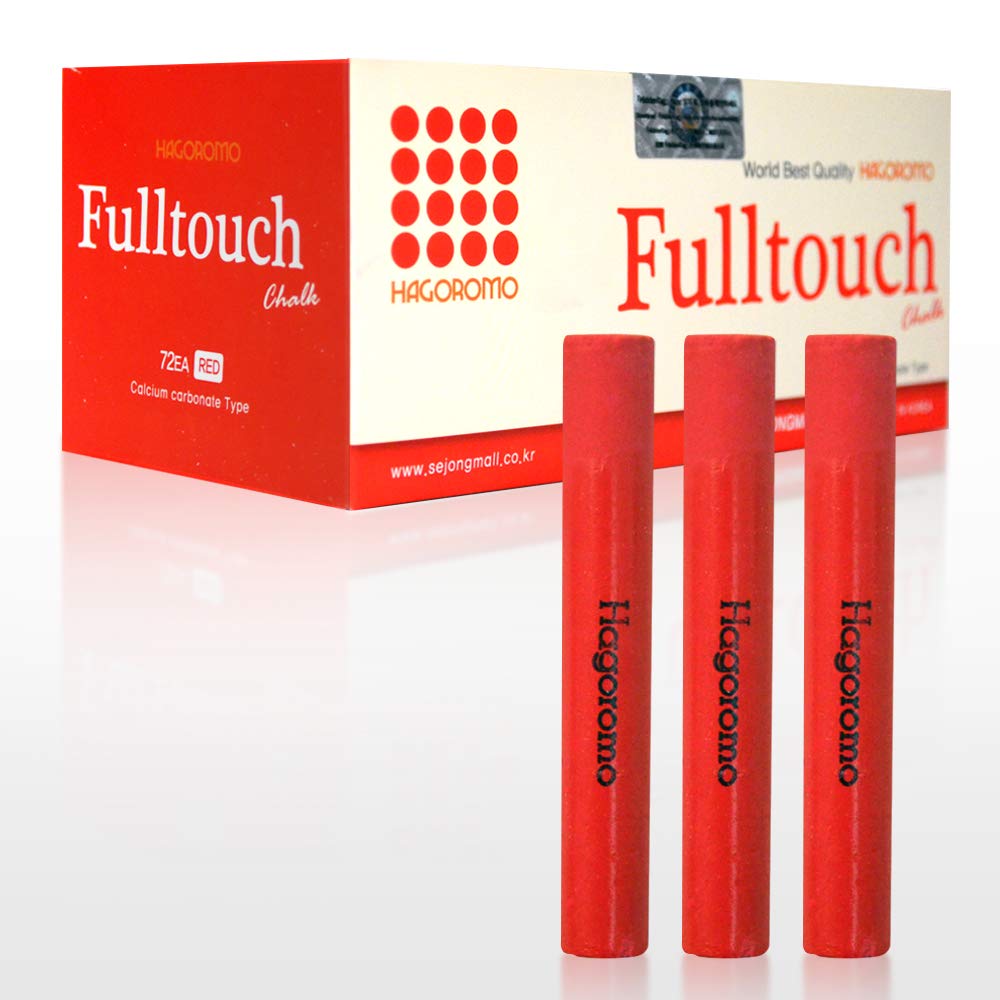 Hagoromo Fulltouch Color Chalk - 72 Pieces Red Chalk Set for Teachers, Artists & Classrooms | Non-Toxic Dustless Chalk for Blackboards, Sidewalks & Art Projects