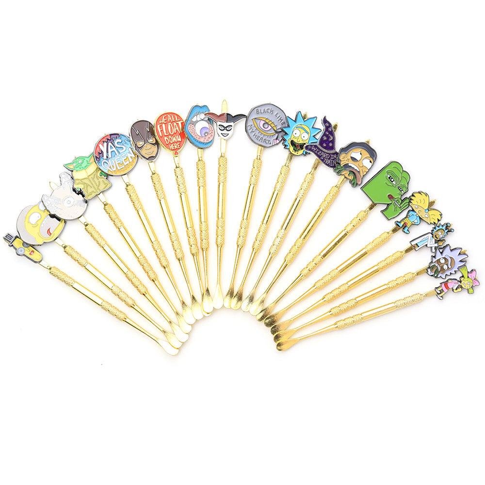 Mini Wax Dabbing Tool - Gold & Silver Cartoon Shovel for Concentrates, Tobacco & Pipe Accessories | Perfect for Dab Rigs, Resin & Wax Use