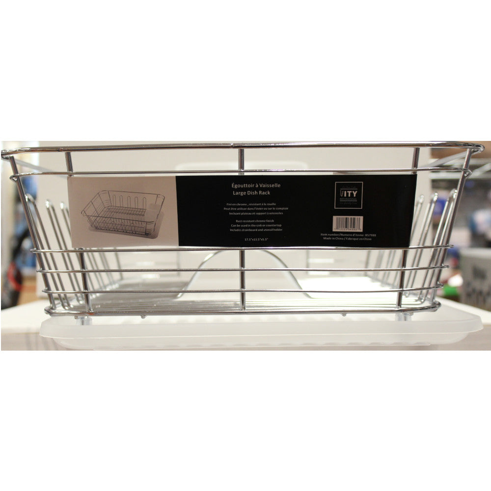 Heavy Duty Dish Rack with Drain Board - Stainless Steel Kitchen Organizer for Drying Dishes, Cups & Utensils - Perfect for Small Spaces, Apartments & RVs