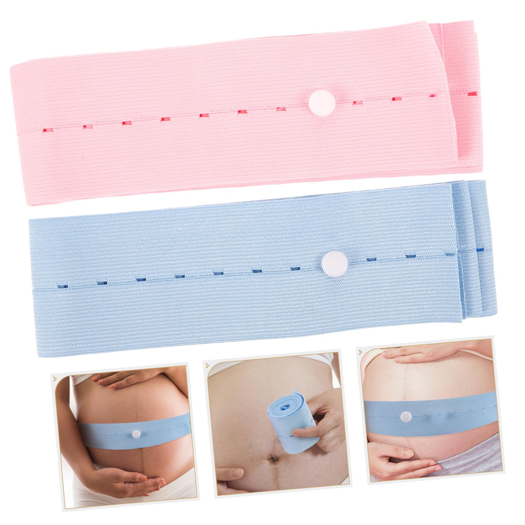 Hemoton 2-Pack Adjustable Fetal Heart Rate Monitor Belts - Soft Elastic Nylon Straps for Pregnancy Monitoring - Comfortable & Secure Fit for Expecting Moms (Perfect for Home Use & Doctor Visits)