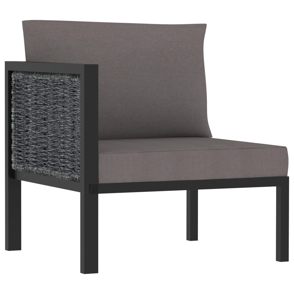 CHARMMA Sectional Corner Sofa with Right Armrest - Modern Poly Rattan Anthracite Grey Outdoor Furniture (8.34KG) - Perfect for Patio, Garden, and Poolside Relaxation