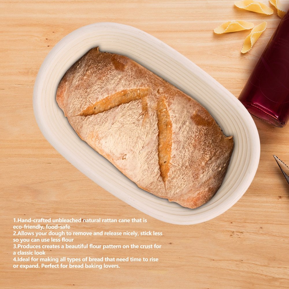 Premium Oval Bread Proofing Baskets - Handmade Unbleached Dough Proofing Bowls for Sourdough & Artisan Bread Baking | Perfect for Home Bakers & Professional Bakeries | Ideal for Rustic Loaves, Baguettes & Homemade Bread