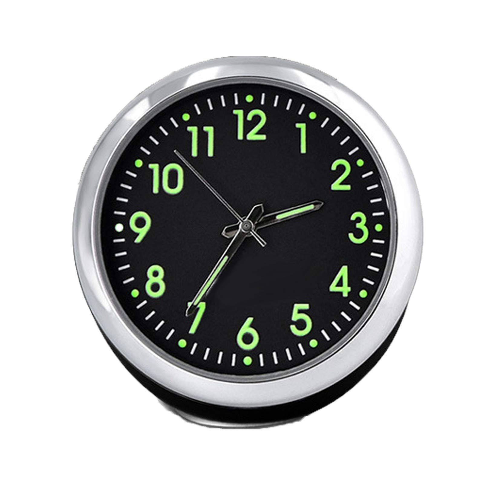 Tuscom Mini Car Fluorescent Wall Clock - Battery Operated Quartz Clock with Light - Perfect for Bedroom, Kitchen, Office & Travel Accessories