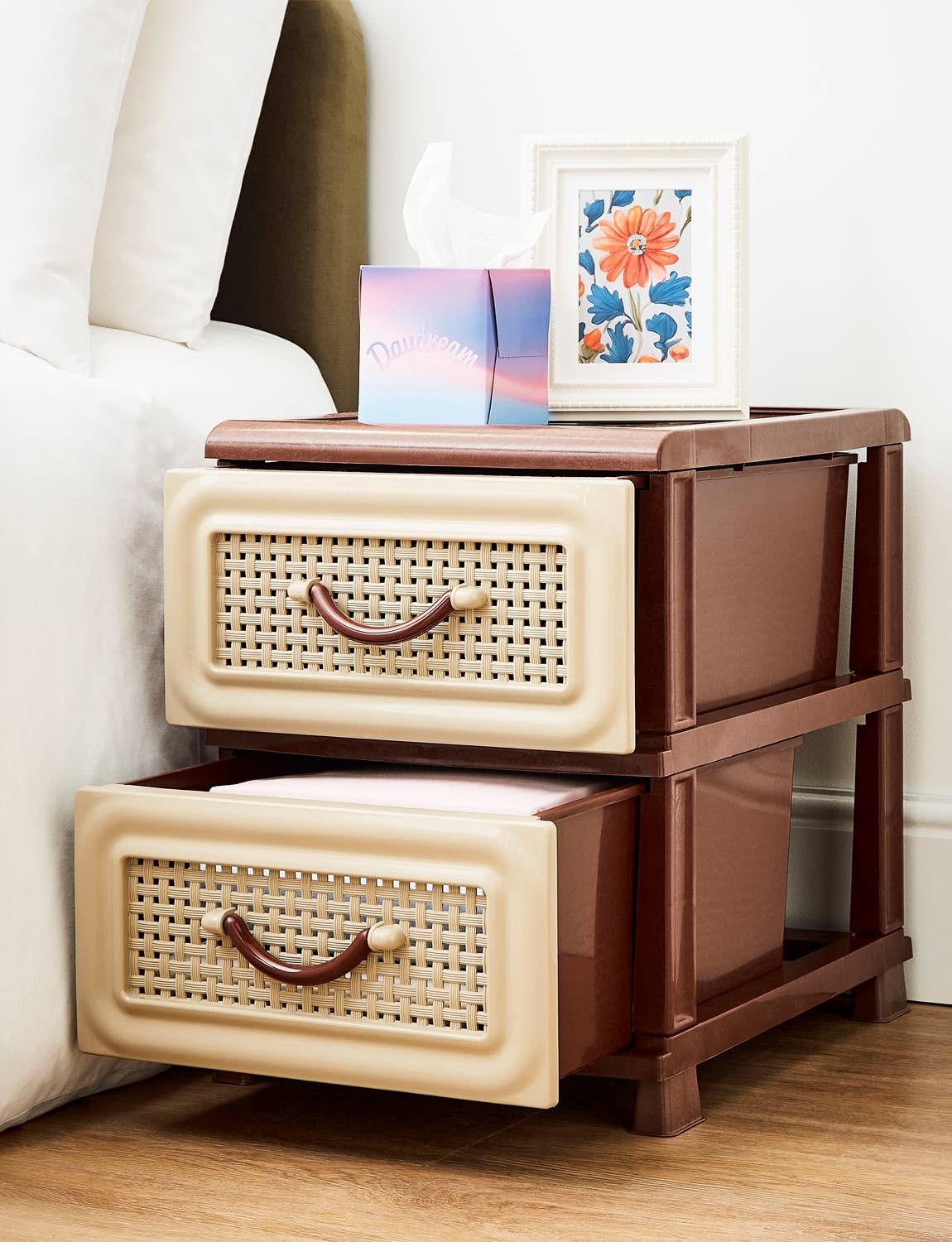 Chums Extra Large Lattice Effect Storage Drawer Units - Brown Organizer for Closet, Office, or Kids Room | Space-Saving Storage Solution for Home & Office Organization