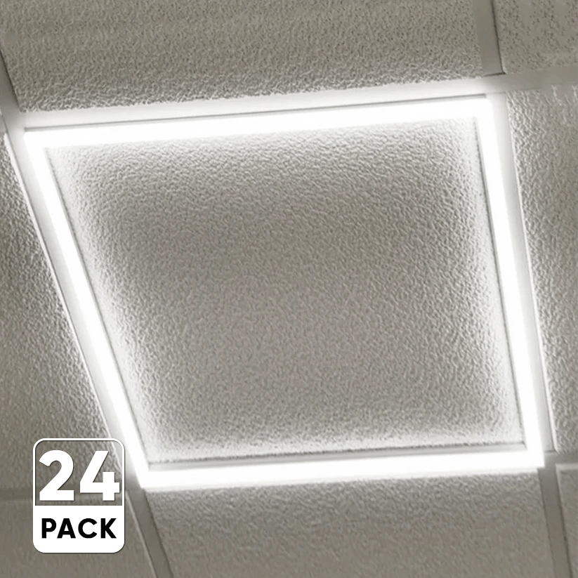 2 ft. x 2 ft. LED T-Bar Panel Light - 20W/30W/40W Adjustable Wattage, 3000K/4000K/5000K CCT Selectable, 4800LM Brightness, >80 CRI, Dimmable, ETL & DLC Certified - Perfect for Office Lighting, Classroom Lights, Hotel & Retail Spaces