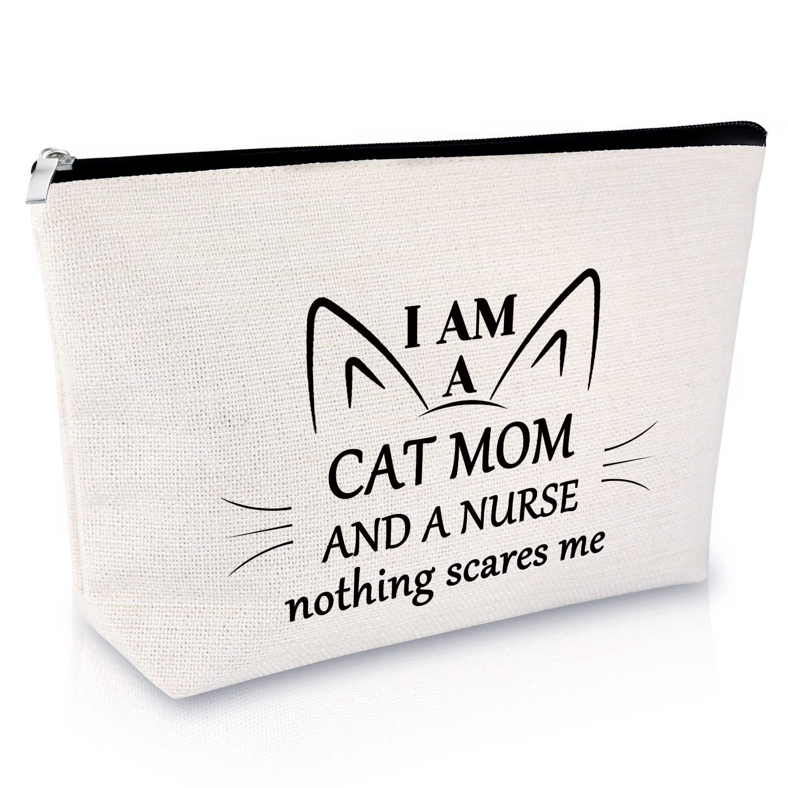 **Nurse Appreciation Gift for Women - Cute Cat Makeup Bag for Nurses, Mom, Graduation, Retirement & Christmas - Travel Cosmetic Pouch for Daily Use, Work & Gifts**