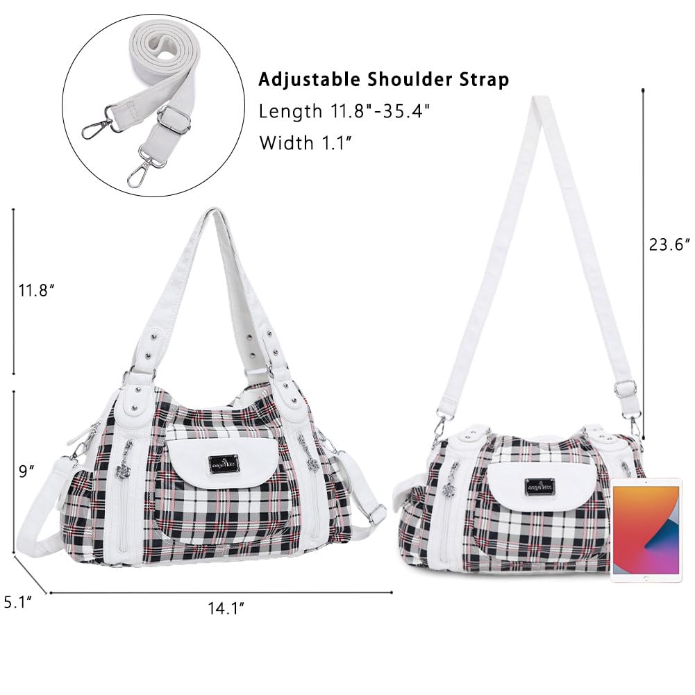 Angel Kiss Women's Large Shoulder Bag - Faux Leather Hobo Tote Purse with Multiple Pockets, Stylish Satchel for Work, Travel & Everyday Use