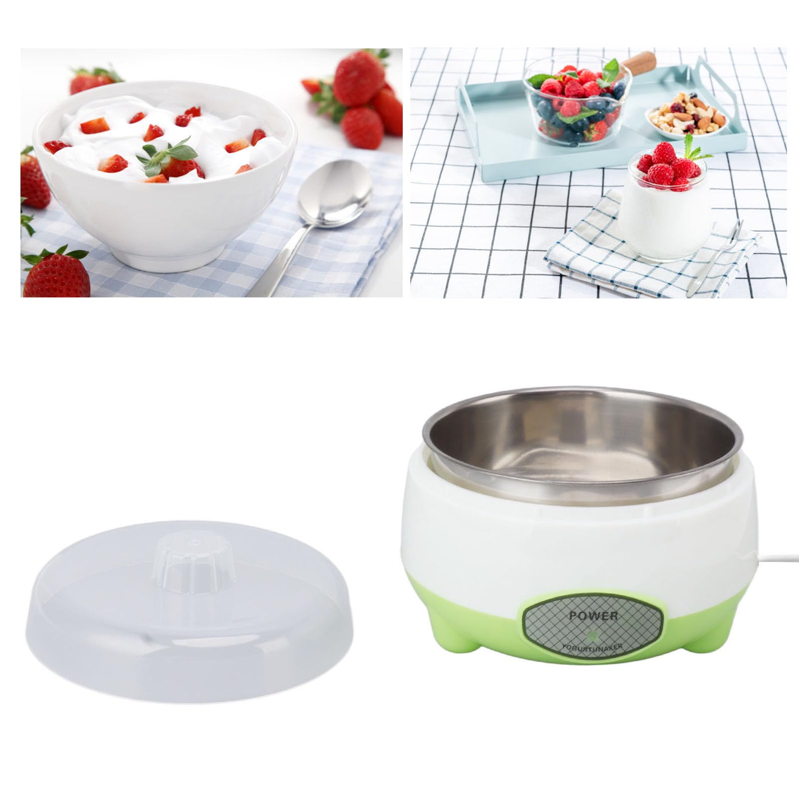 Yogurt Maker Machine - Stainless Steel French & Greek Yogurt Maker, 15W Home Yogurt Maker for Organic Yogurt, Cheese & Natto | Perfect for Healthy Breakfast, Homemade Snacks & Keto Diet