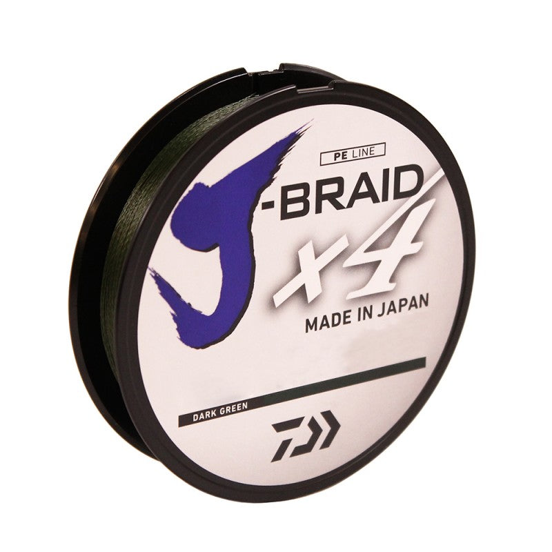 Daiwa J Braid 4-Strand High-Visibility Braided Fishing Line - 150-300 Yards (Blue/Green) & 3000 Yards (Yellow) - Saltwater & Freshwater Fishing Gear for Bass, Trout, and Offshore Angling