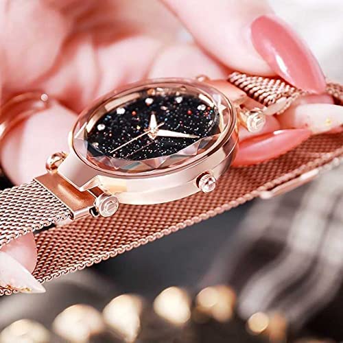 Meteoroid Analog Magnetic Watch for Women - Stylish Bracelet Watch with Magnetic Dial - Perfect Gift for Girls & Women - Ideal for Office, Casual Wear & Special Occasions