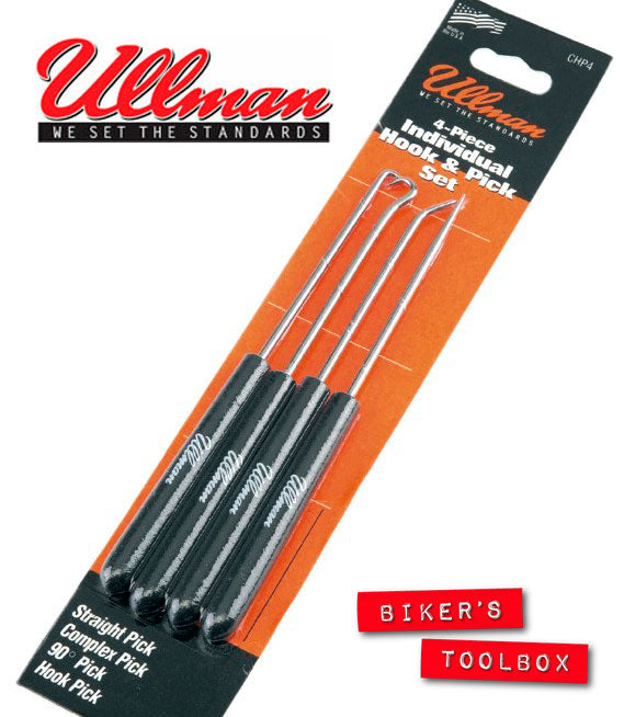 4-Piece 7-Hook Professional Pick and Hook Set for Automotive, Motorcycle & Home Repair - Heavy Duty Metal Hooks for Mechanics, DIY & Electrical Work