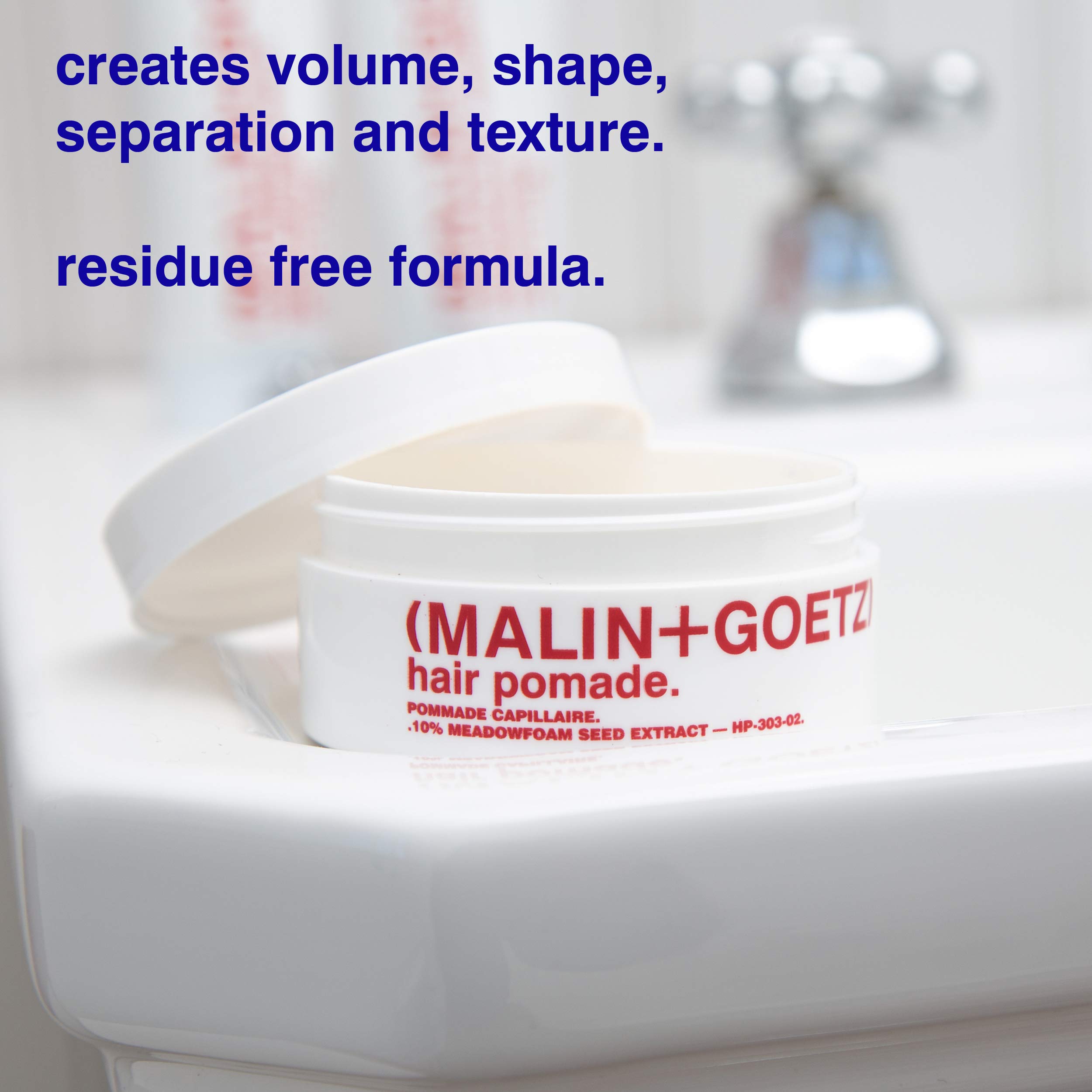 Malin + Goetz Hair Pomade 2 oz - Lightweight Styling Wax for Men & Women with All-Day Hold | Natural Fragrance & Color | Vegan & Cruelty-Free | Perfect for Sleek Looks, Textured Styles & Everyday Grooming