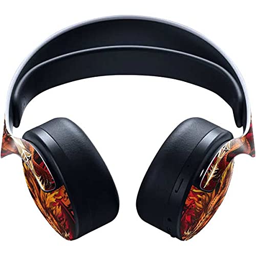 Premium Skinit Decal Gaming Skin for PS5 Pulse 3D Wireless Headset - Tate & Co. Fire Dragon Design | Protective Vinyl Cover for Gaming Sessions & Travel