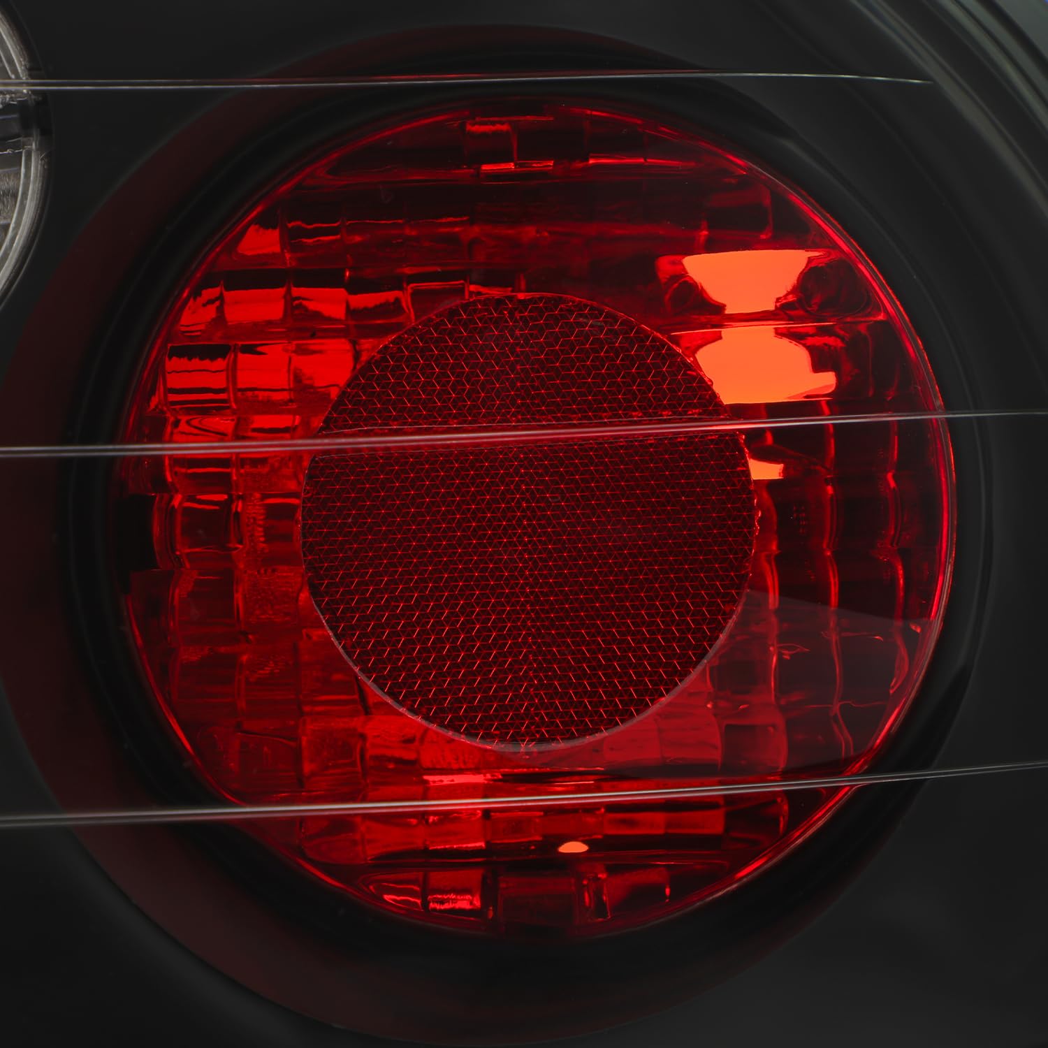 AKKON JDM Black Tail Brake Lights Lamp Pair for 1993-1997 Honda Civic Del Sol Sport Coupe - Left + Right Replacement - Perfect for Night Driving & Car Customization