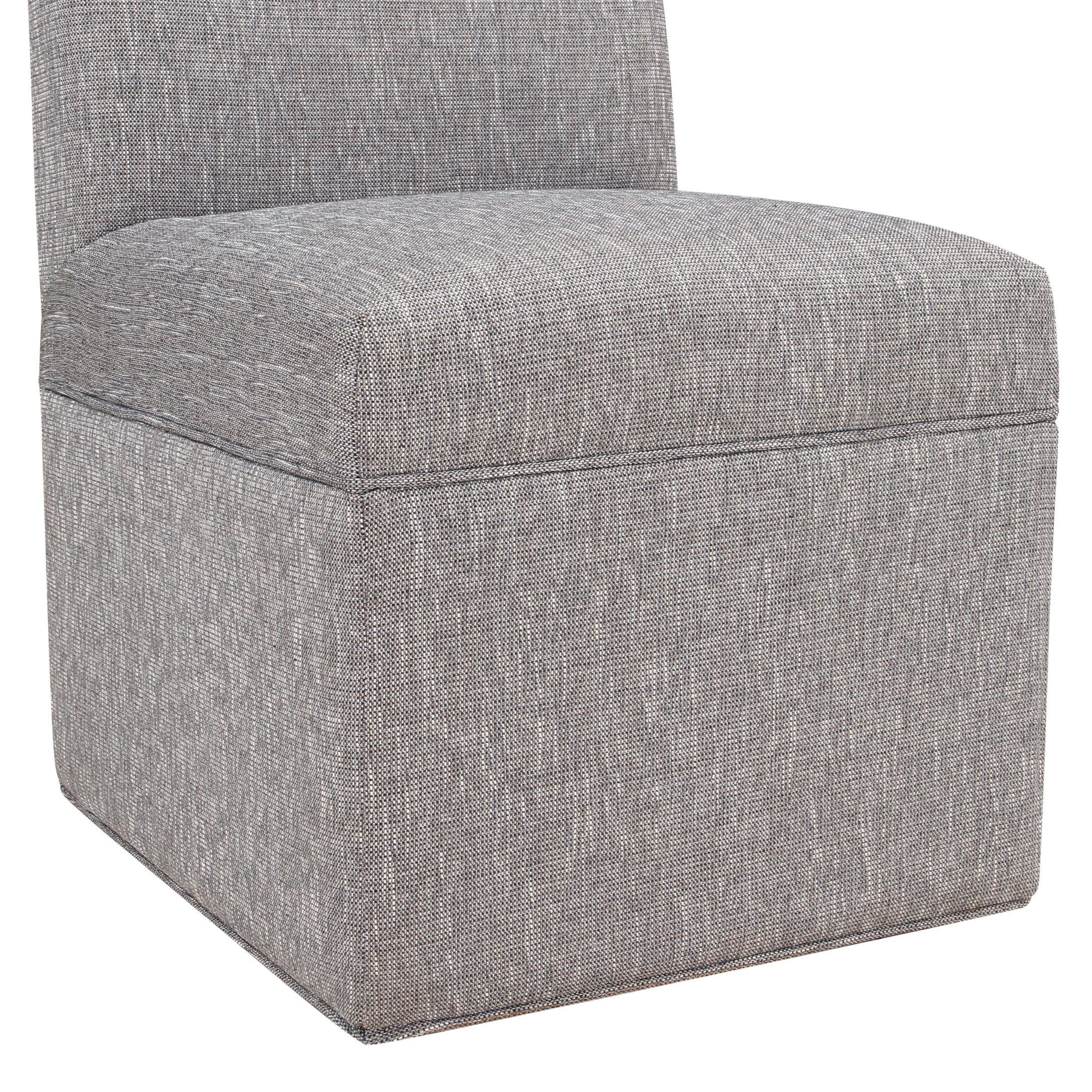 Della Modern Upholstered Castered Office Chair in Ashen Grey - Ergonomic Rolling Desk Chair for Home Office, Conference Room & Study