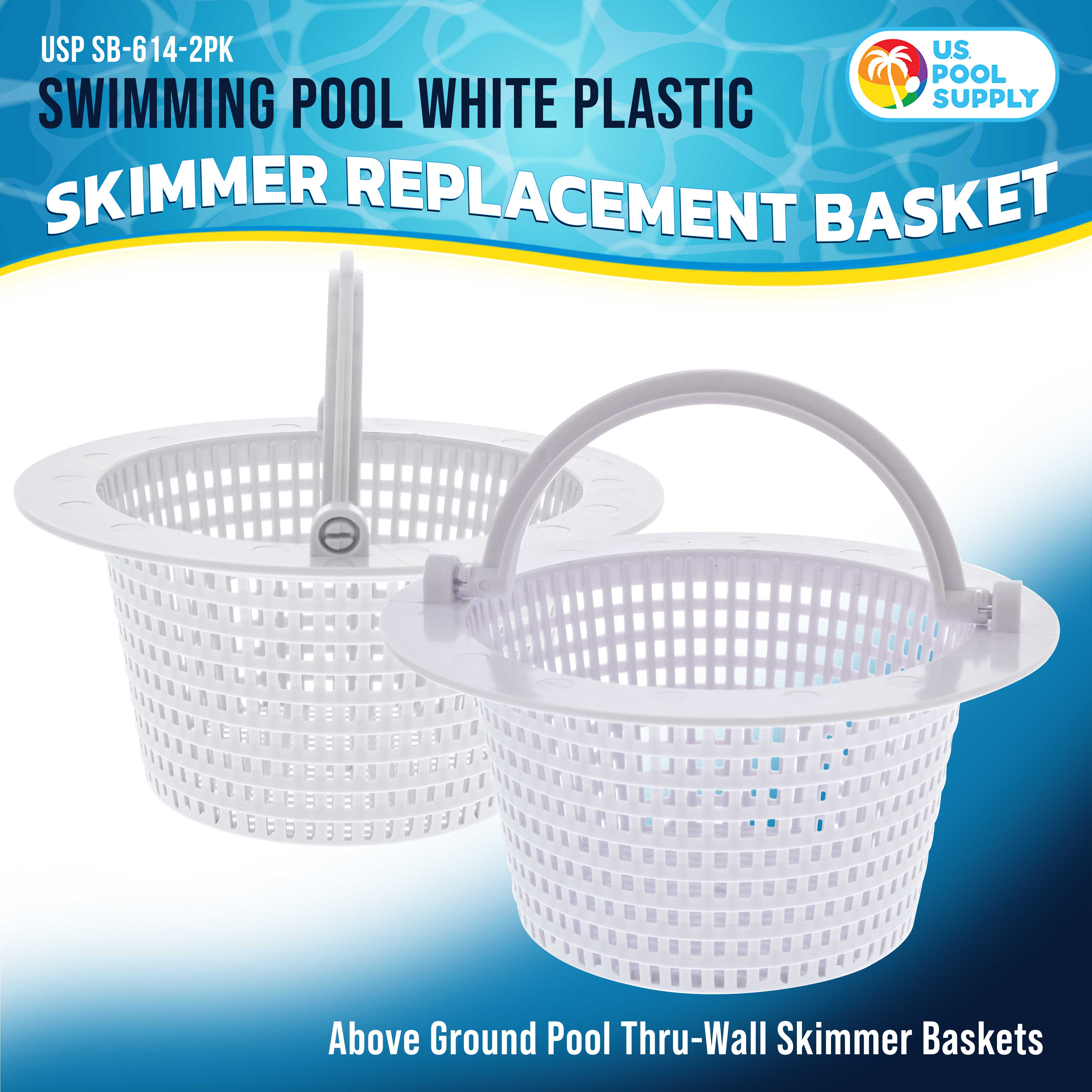 2-Pack Premium Pool Skimmer Baskets - Heavy Duty Floating Leaf Catcher for In-Ground & Above Ground Pools - Durable Mesh Filter Basket for Easy Pool Maintenance & Debris Removal