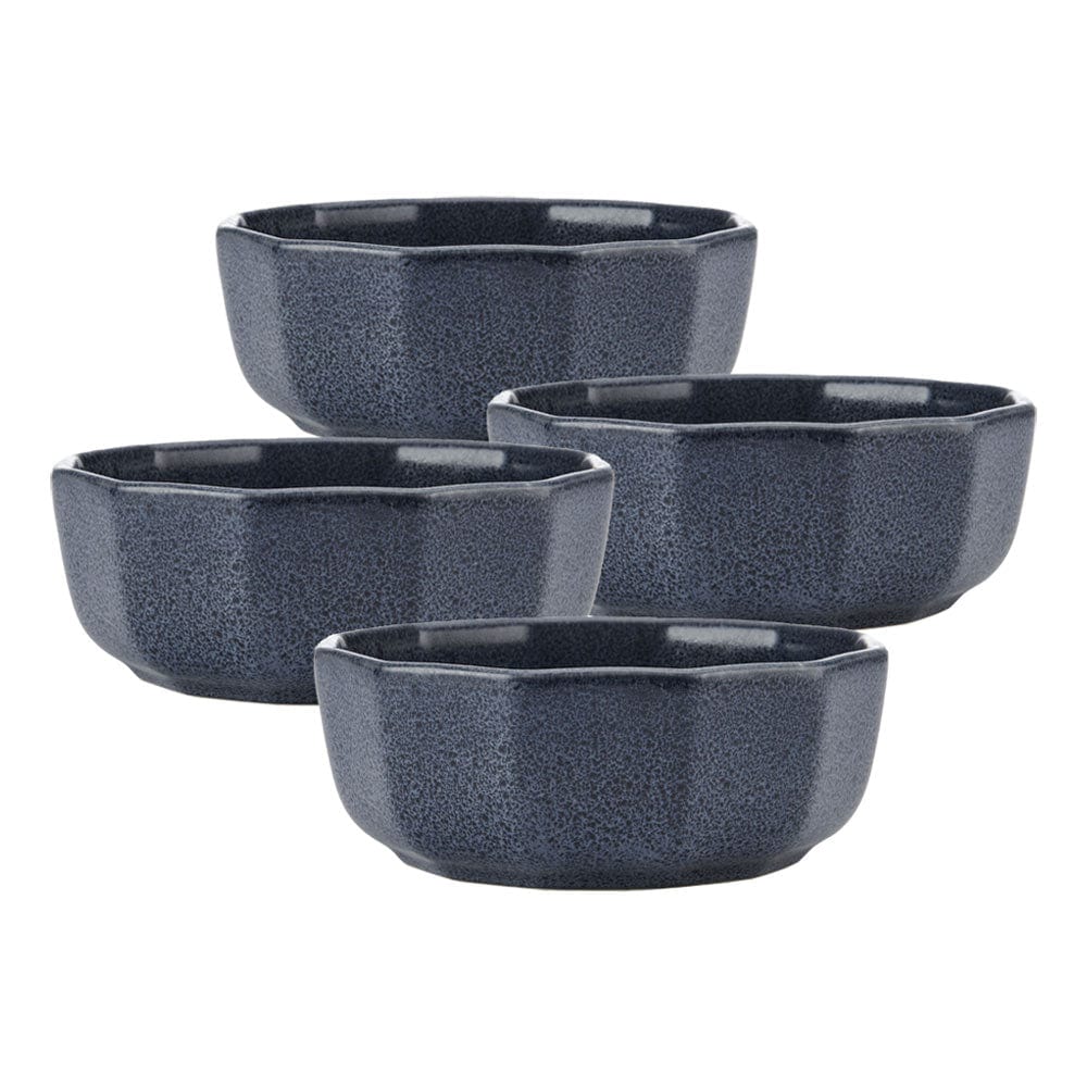Luxor Blue Ceramic Soup Bowls - Set of 4, 16oz Cereal Bowls for Soup, Salad, Pasta & Dessert - Microwave & Dishwasher Safe Dinnerware for Home, Restaurant & Party Use