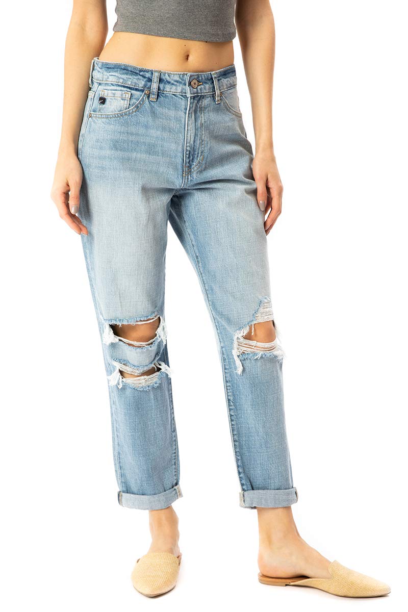 Kan Can Women's High Rise Mom Jeans - Vintage Stretch Denim Pants for Casual Outfits & Everyday Wear | Perfect for Work, Dates & Weekend Style
