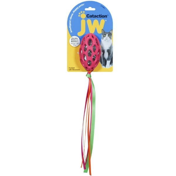 JW Cataction Interactive Cat Toy - Football with Streamers for Playful Kittens - Perfect for Indoor Play, Exercise & Bonding with Your Feline Friend
