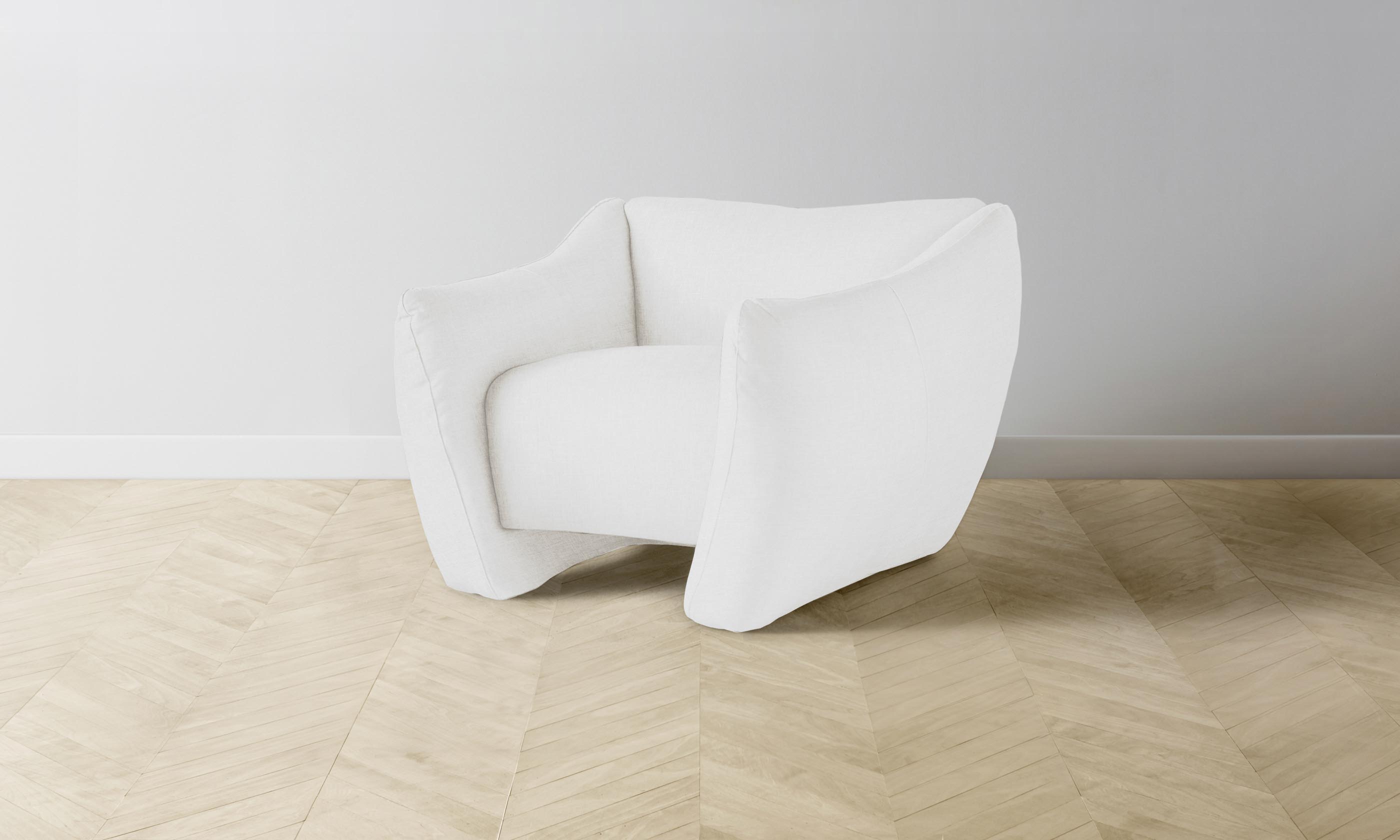 The Bond Chair - Premium Performance Linen Weave in Pure White | Modern Living Room, Office & Lounge Seating Solution
