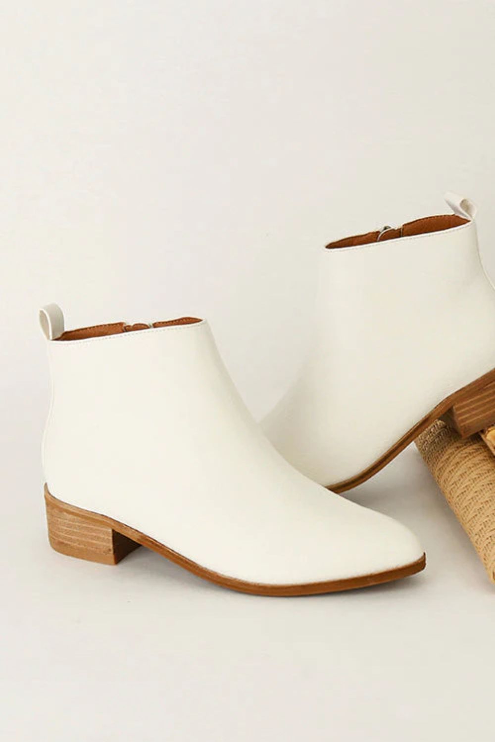 Beast Fashion Women's PU Leather Block Heel Ankle Boots - Comfortable Chunky Heel Shoes for Casual Outfits & Office Wear