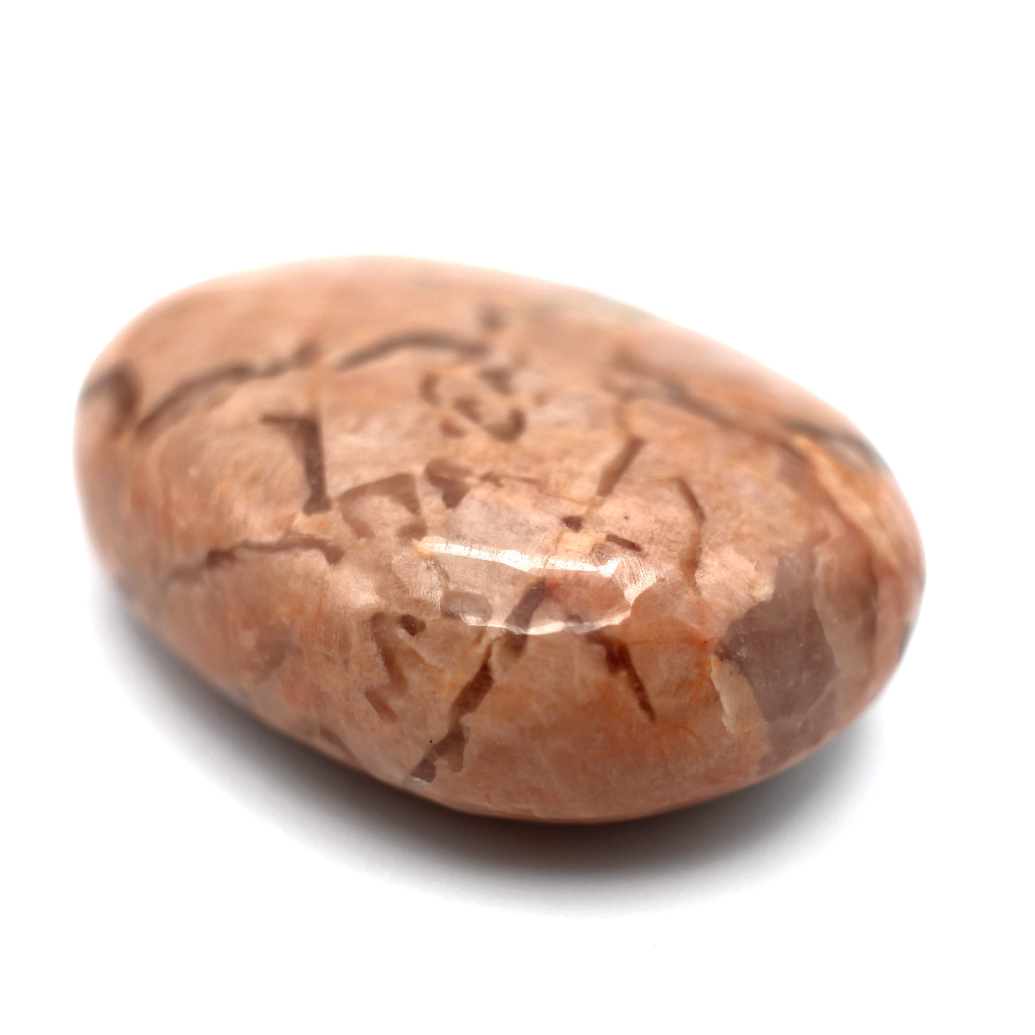 Natural Canadian Peach Moonstone Palm Stone - Healing Crystal for Stress Relief, Meditation & Energy Balance - Perfect for Yoga, Reiki & Spiritual Practices